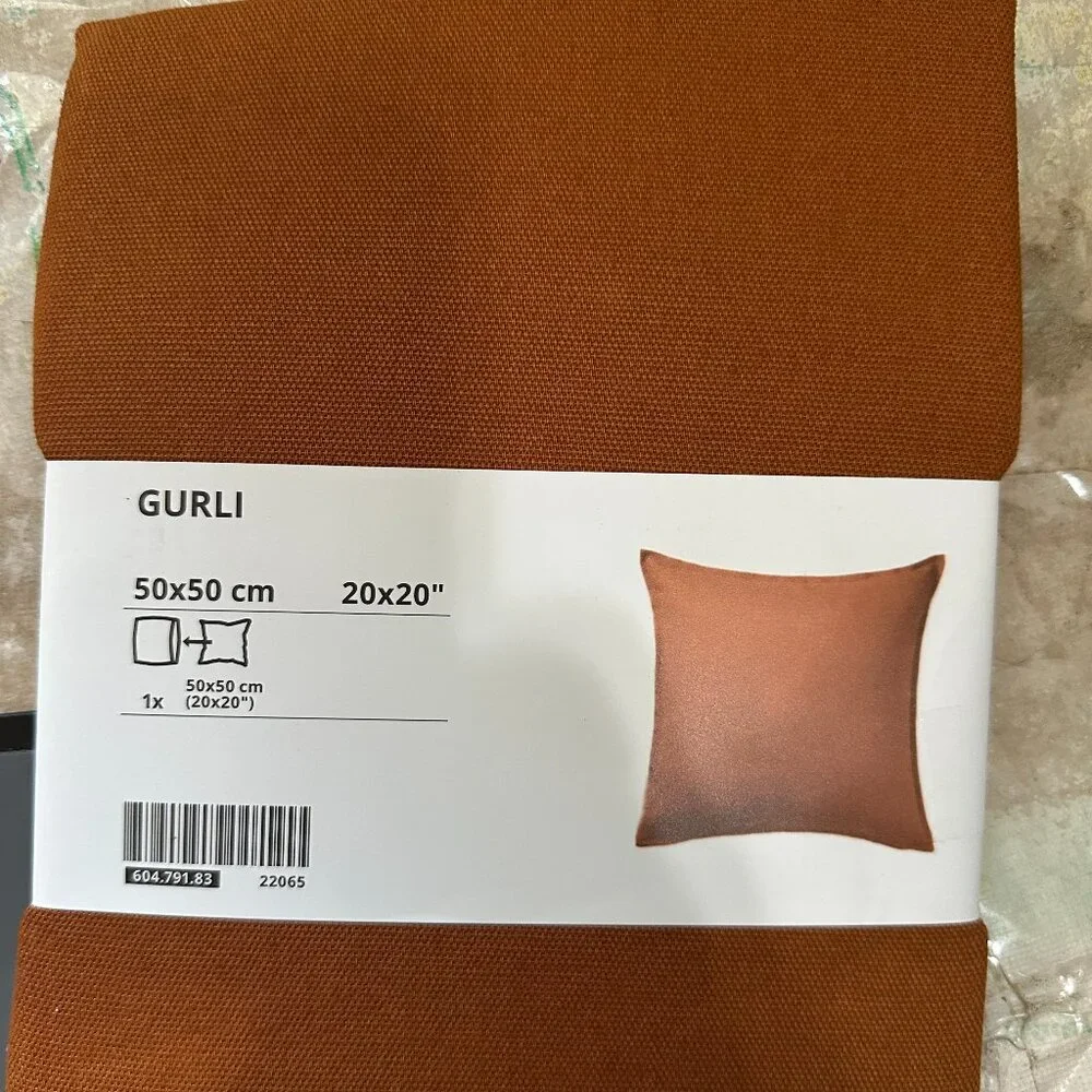 New Ikea Majbraken Gurli Cushion Cover Brown Orange 20
